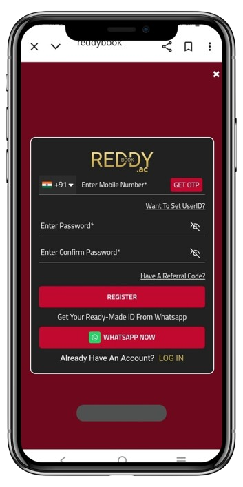 Reddybook Sign up Process